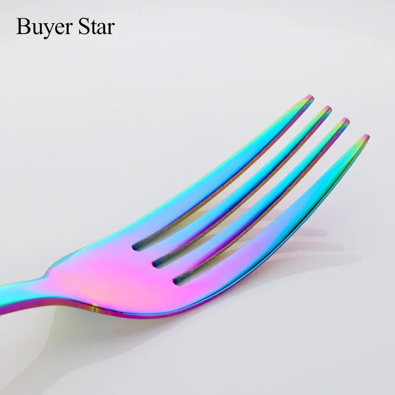 Buyer Star Fantastic Flatware Iridescent Cutlery Set Stainless Steel Tableware Dinner Service Include For 9 Knife/Fork/Spoon