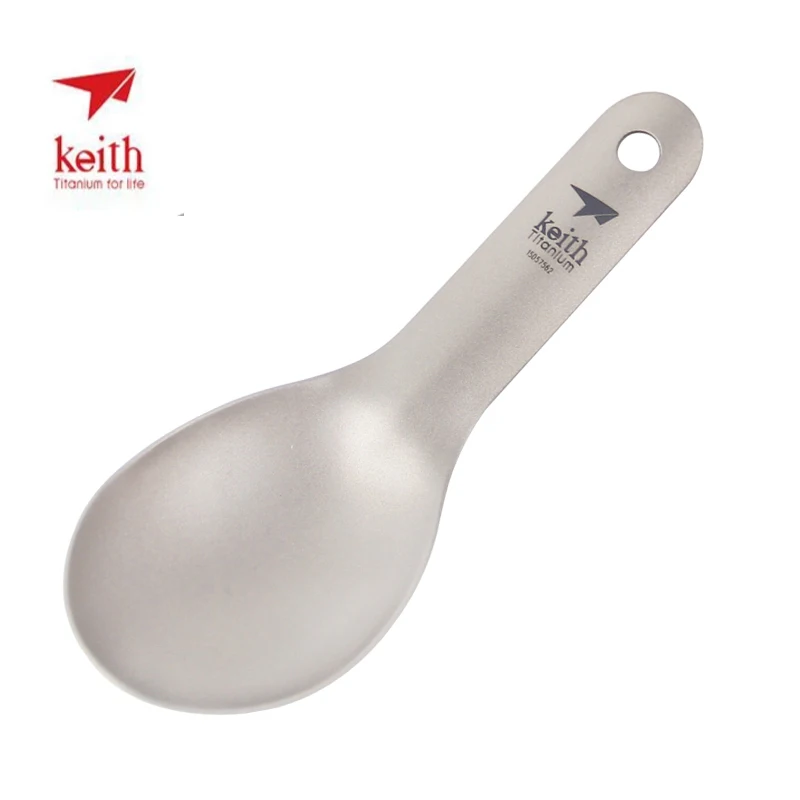 Keith Spoon Spork Short Handle Titanium Spoon Ultralight Children Baby Spoon Outdoor Camping Picnic Flatware 140mm Ti5314