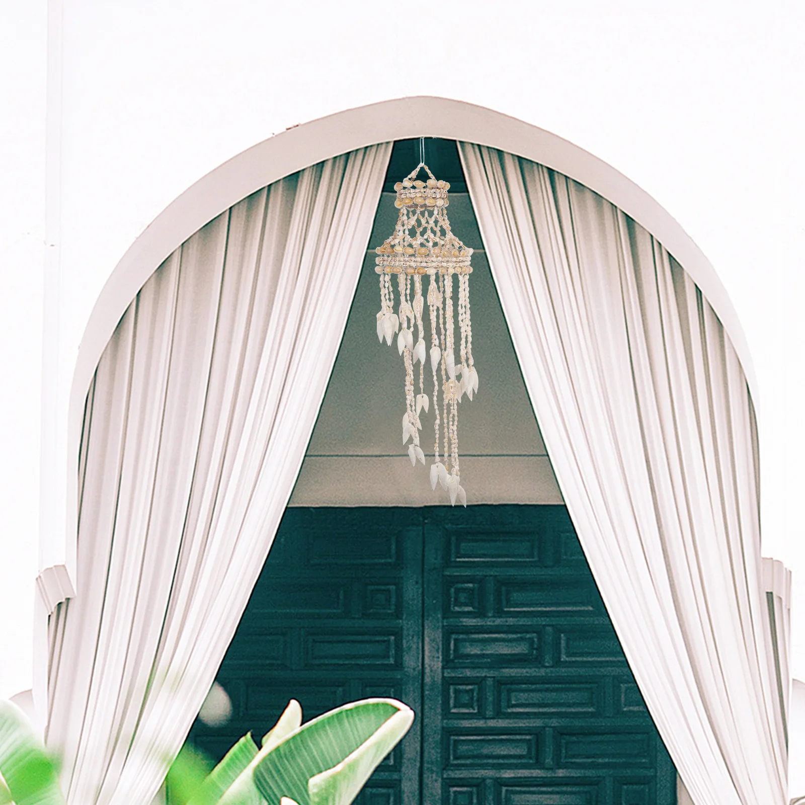 

Natural Conch Shell Wind Chime Elegant Design Soothing Melodies Versatile Decoration Easy to Hang Suitable for Any Space