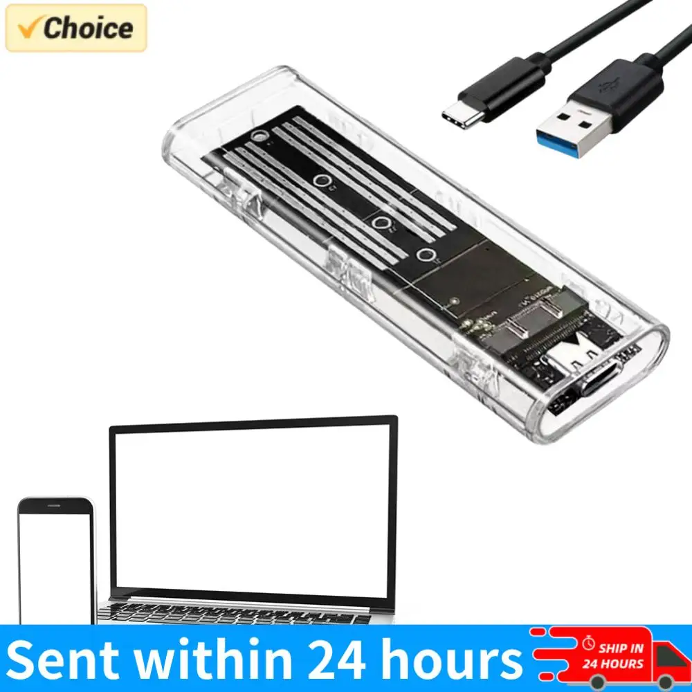 

M.2 NGFF SATA Type C USB 3.1 SSD Case 10Gbps Transparent External SSD Case External SSD Adapter for 2230 2242 2260 2280