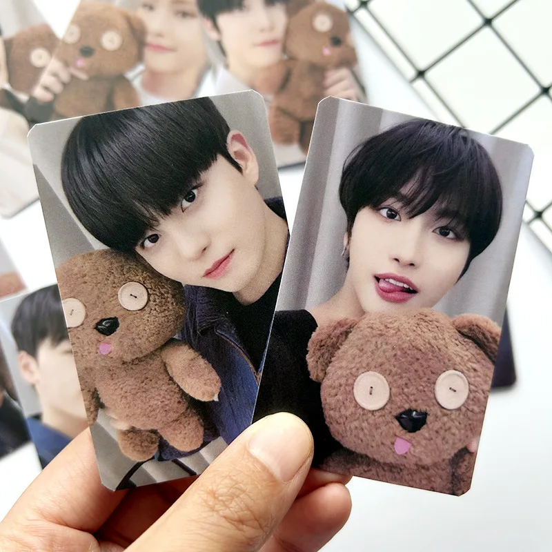 ATEEZ WM Lucky Bouncy Bear Holding Carter Classic Card Postcard Park Star Surrounding Stars