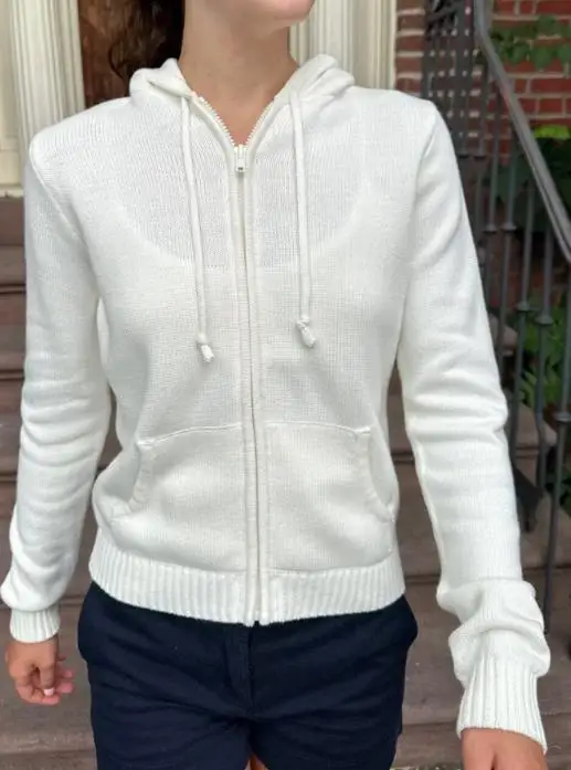 

Fashionable and Simple Long Sleeved Solid Color Hoodie Jacket, Woolen Women's Clothing, Autumn/winter 2025