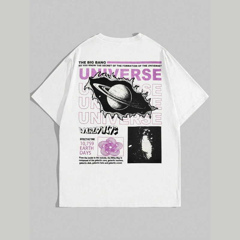 The Secret of The Big Bang in The Universe Men T Shirts Summer Cotton T-Shirts Breathable Loose Clothes Hip Hop Street Tees Tops