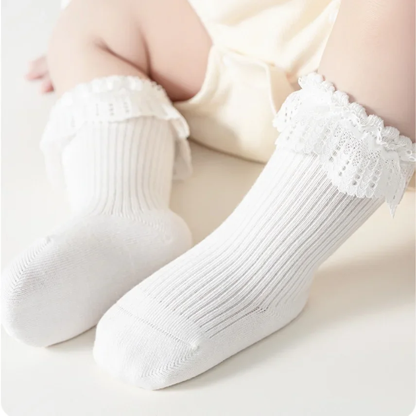 0-3 Years Newborn Sweet Elegant Lace Baby Socks For Spring A