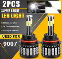 2PCS 6 Sides LED Car Headlight 3000K 6000K 8000K H11 H4 H7 H1 H3 9004 9005 9006 3D 360 degree Auto LED Fog Light HB3 HB4 880