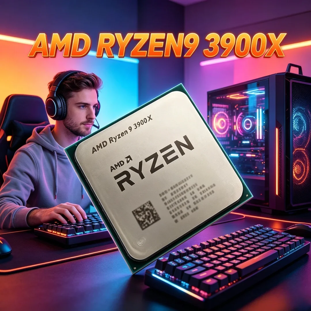 

Premium AMD Ryzen 9 3900X Zen2 7NM Chip Max 4.6GHz Boost Multi-task Render AM4 DDR4 Loose Processor