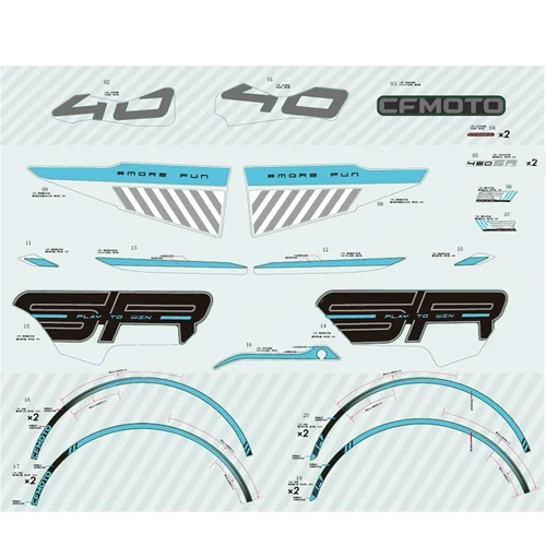 Imagen 2 del producto Calcomanía Original de fábrica para CFMOTO 450SR, calcomanía de estrella negra para coche, calcomanía CF400-6 para motocicleta, calcomanía con estampado de carrocería
