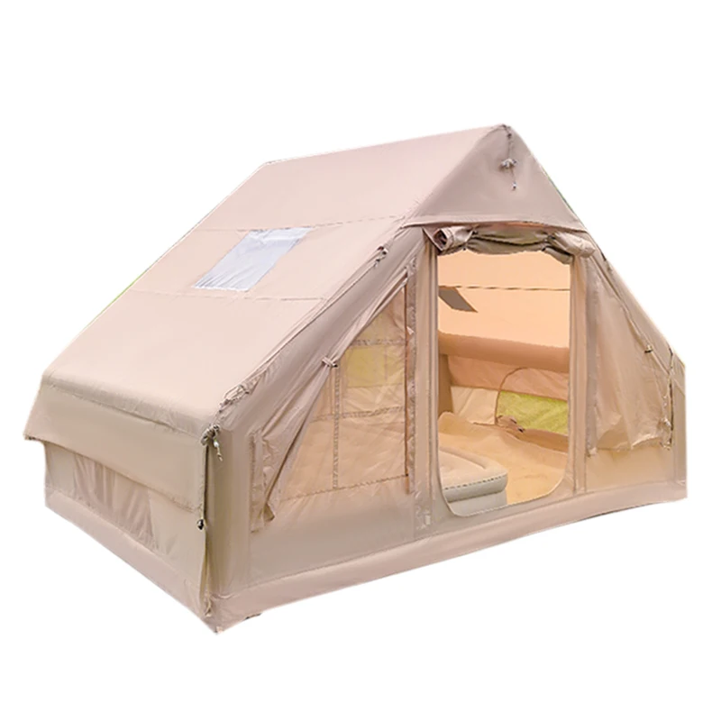 Outdoor inflatable tent double door free to build wind-resistant overnight camping big tent bold air column light luxury camping