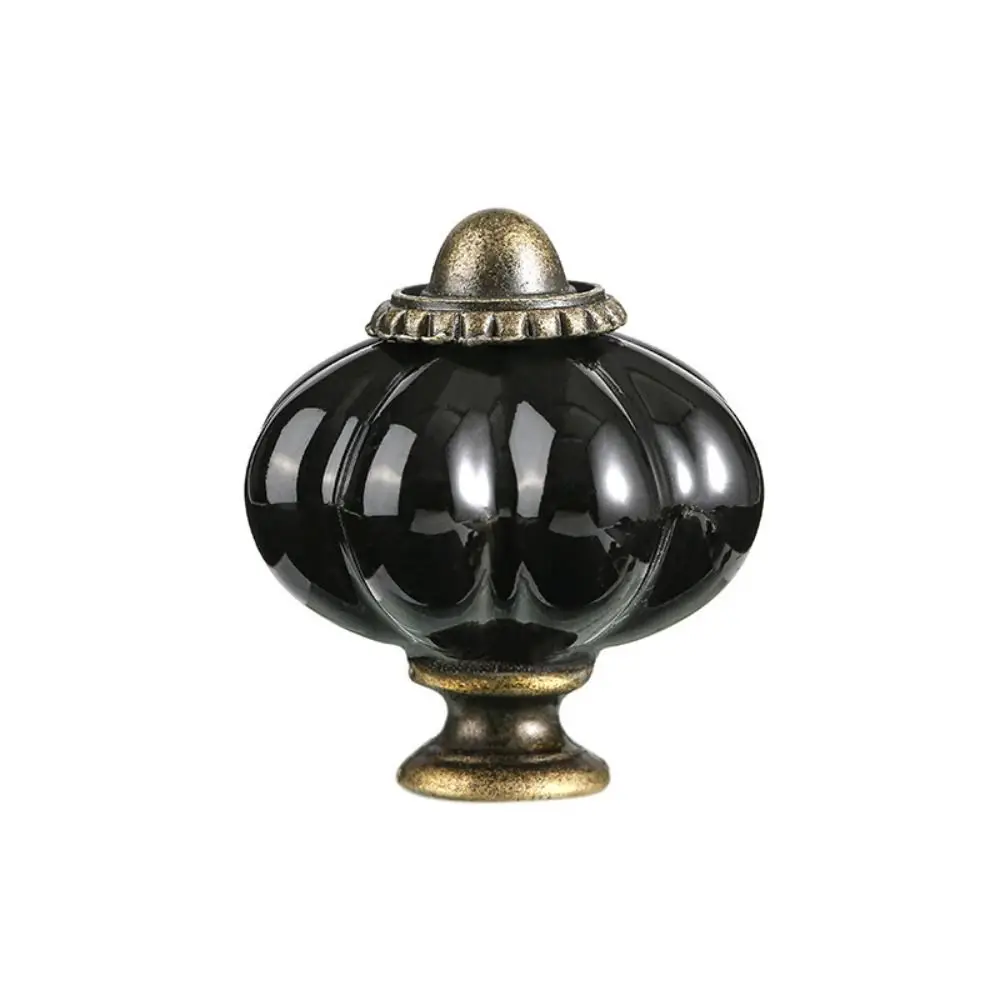 

Simple Single Hole Ceramic Pumpkin Handle Round European Style Door Pull Handles Vintage Cabinet Knob Bookcase