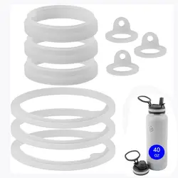 Silicone Water Bottle Gasket Replacement Sealing Gasket Transparent Gasket Seals for Bottle Straw Lid, Chug Lid & Chug Spout