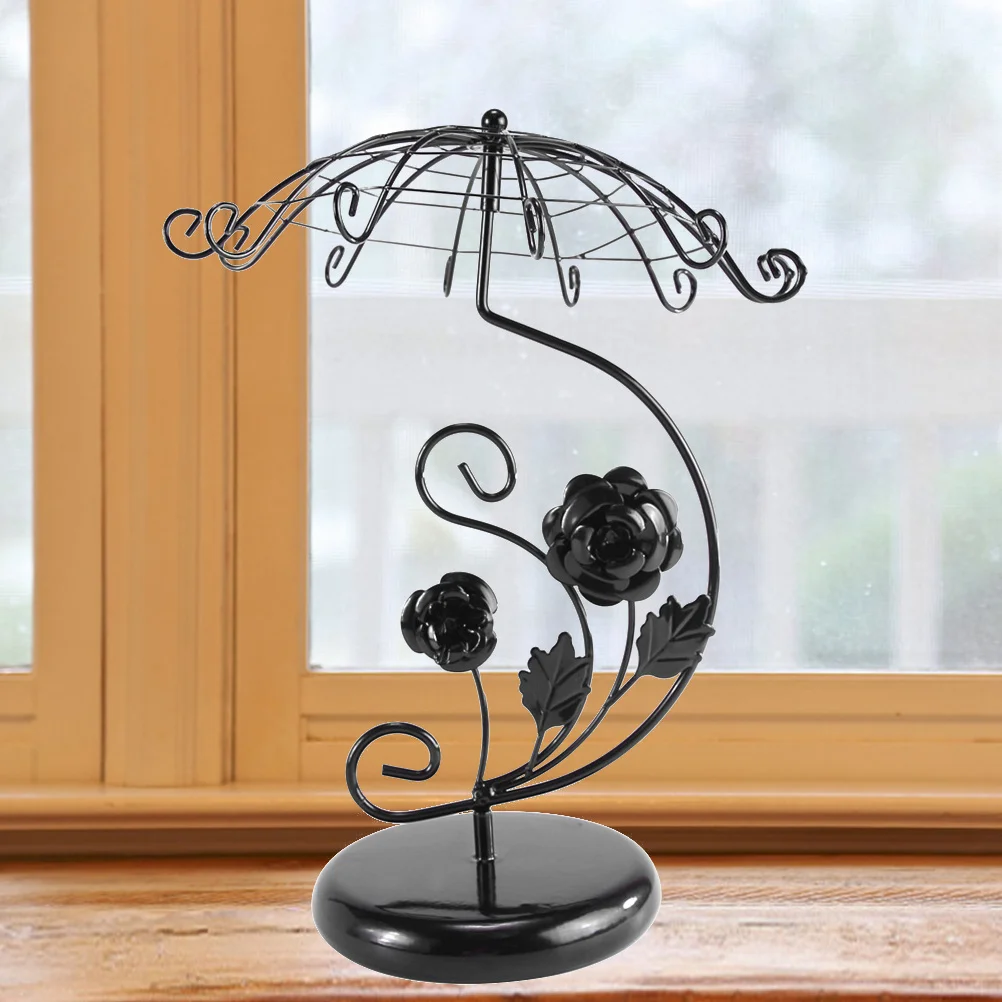 

Подставка для ювелирных изделий в форме зонтика, железный органайзер для серег, колец, ожерелий, экономия места, съемные прочные ювелирные изделия