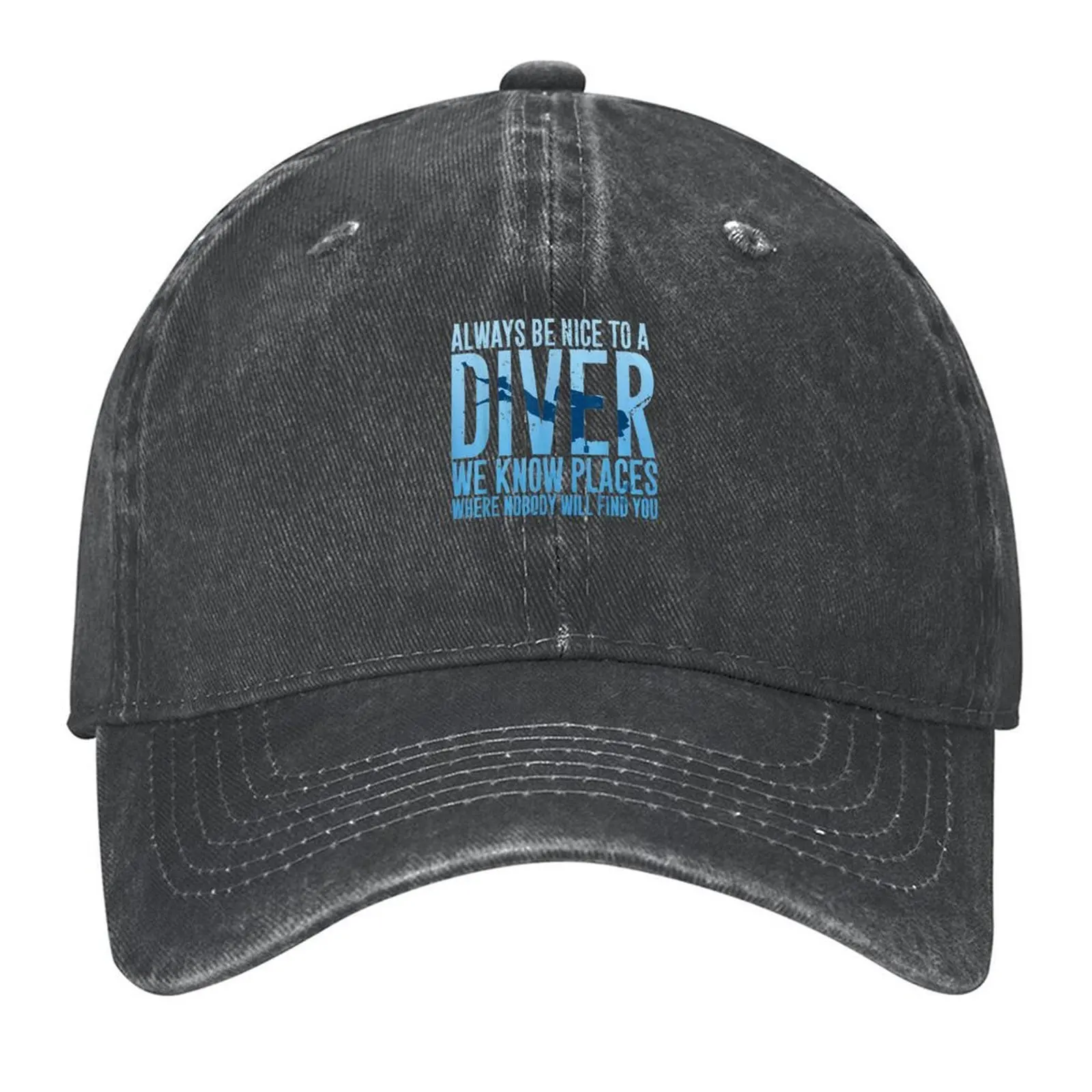

Always Be Nice To A Diver Scuba Diving Diver Gift Baseball Cap hats on offer black hard hat Bobble Hat Caps For Women Men's