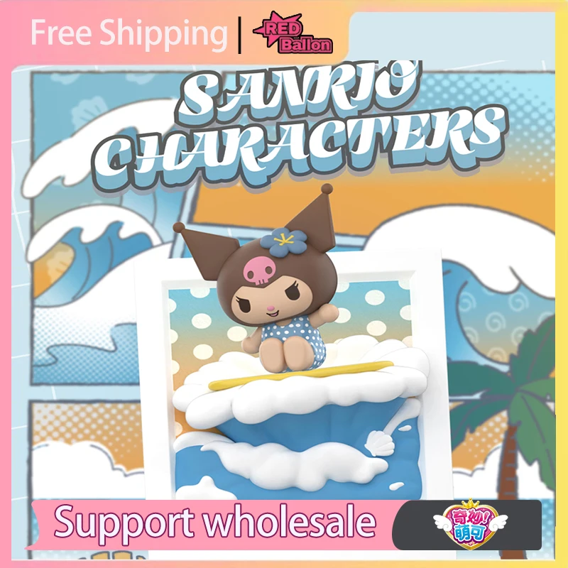 

New Original MINISO Sanrio Summer Surfing Series Magnetic Blind Box Cute Doll Tabletop Decorative Ornament Cute Custom Gift
