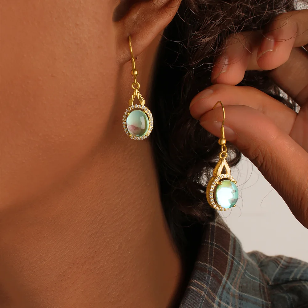 DIY accessories Guangdong jewelry cross-border hot sale stainless steel earrings copper base full diamond earrings light luxury