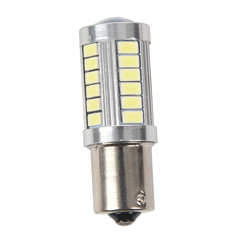 BA15S 12V White LED Sidelight Indicator Car Light Bulb 1156 P21W Silver 33-LED