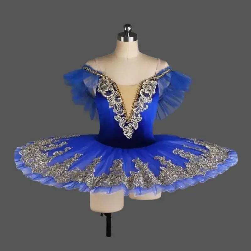 Tutú de ballet profesional para niñas, traje de princesa, vestido de fiesta de bailarina, panqueque, azul, rojo, Morado, rosa, blanco, Lago de los cisnes