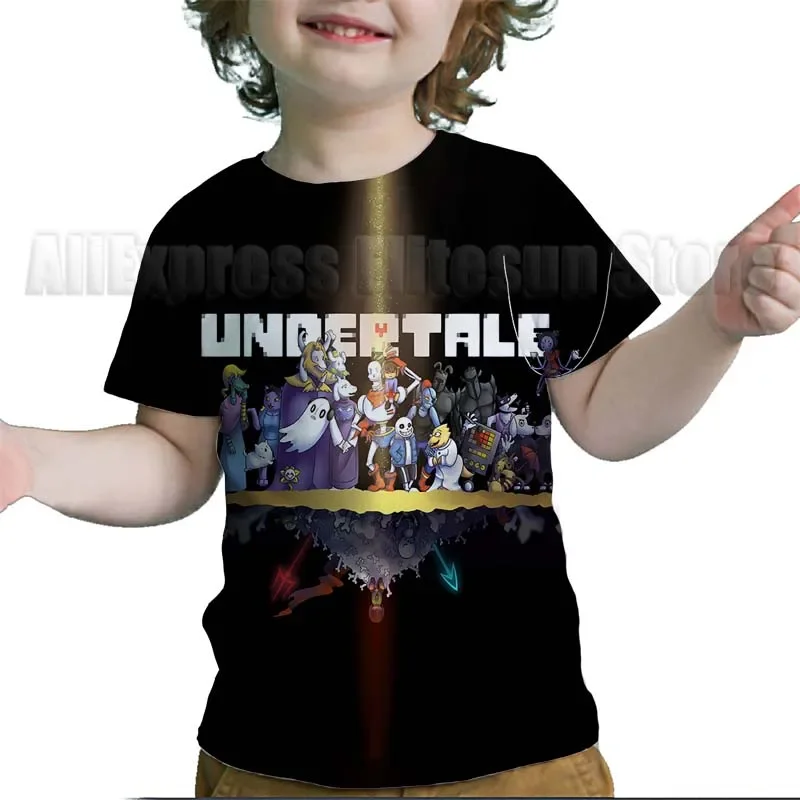 Camisetas UNDERTALE Sans y Papyrus, camisetas de verano para bebés y niños, camisetas de Anime 3D para niñas pequeñas, camisetas de dibujos animados para niños, camisetas de regalo