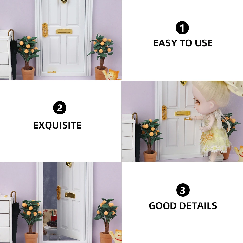 

4pcs Sturdy Wooden Mini Furniture Door Decor Model Smooth Polished Safe Handmade nament Miniature Wood for