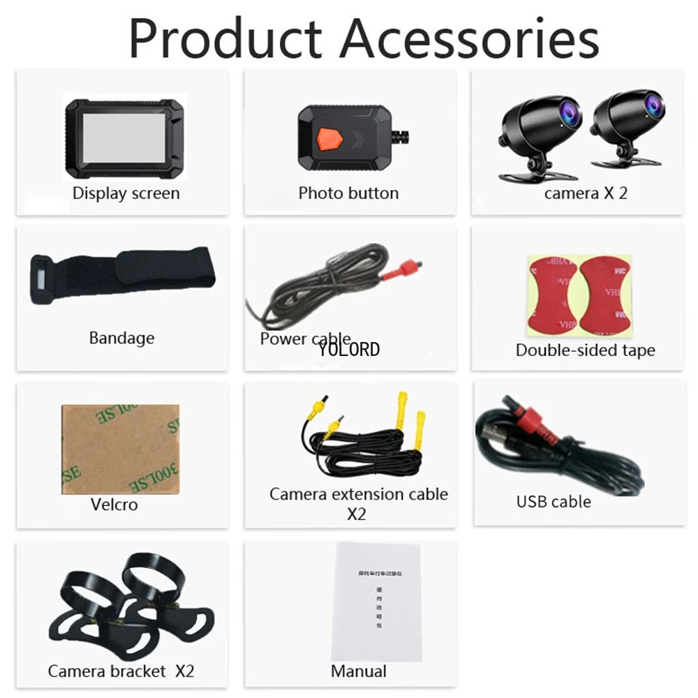 واي فاي دراجة نارية DVR داش كام 1080P + 1080P كامل HD الجبهة الرؤية الخلفية مقاوم للماء دراجة نارية كاميرا صندوق مسجل