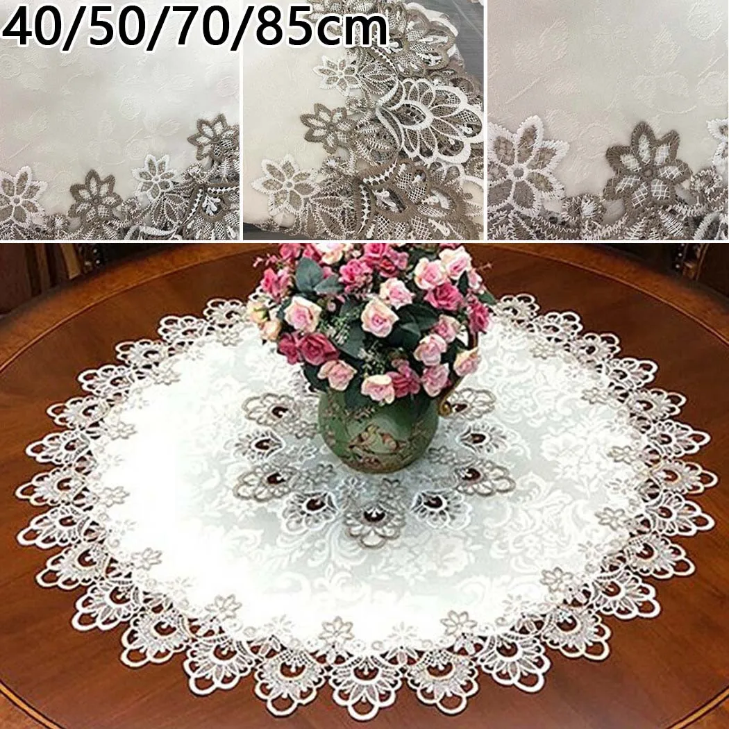 Round Tablecloth Lace Floral Table Cloth Hotel Restaurant Banquet Party Tablecloth Round Table Antifouling Cover Cloth Decor