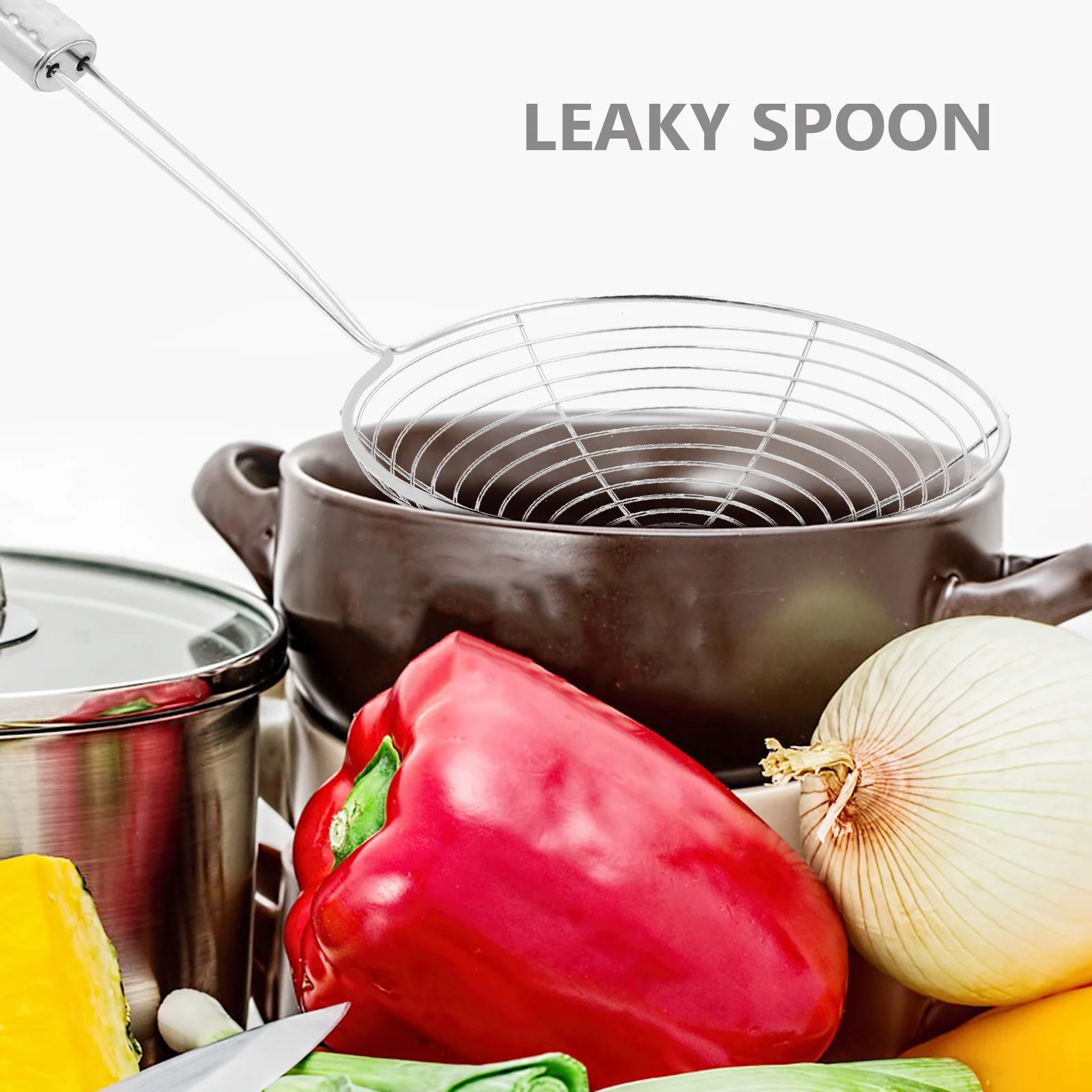 

Stainless Steel Pasta Strainer Spoon Skimmer Slotted Long Handle Oil Filter Efficient Scooping Noodle Dumpling Vegetable