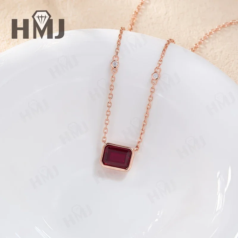 Halskette mit Anhänger aus 925er-Sterlingsilber, D-Farbe, Moissanit-Halskette, im Labor gezüchteter Smaragdschliff, 2 Karat GRA-zertifiziert, hochwertiger Schmuck, Jahrestagsgeschenk – Detail 29