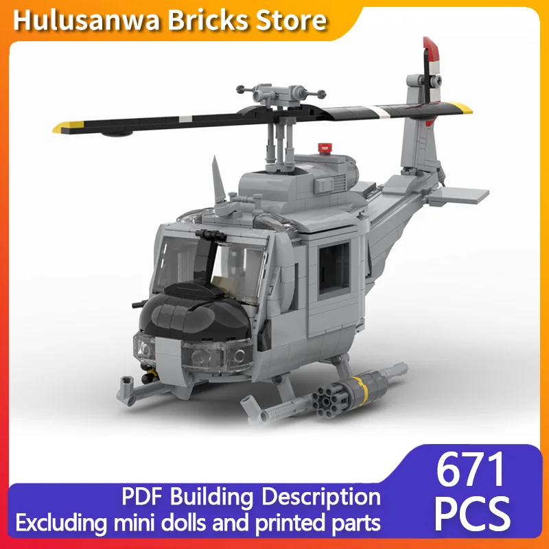 

HUEY Helicopter MOC Building Bricks War Equipment Modular Technology Gifts Holiday Assemble Children Toys Suit