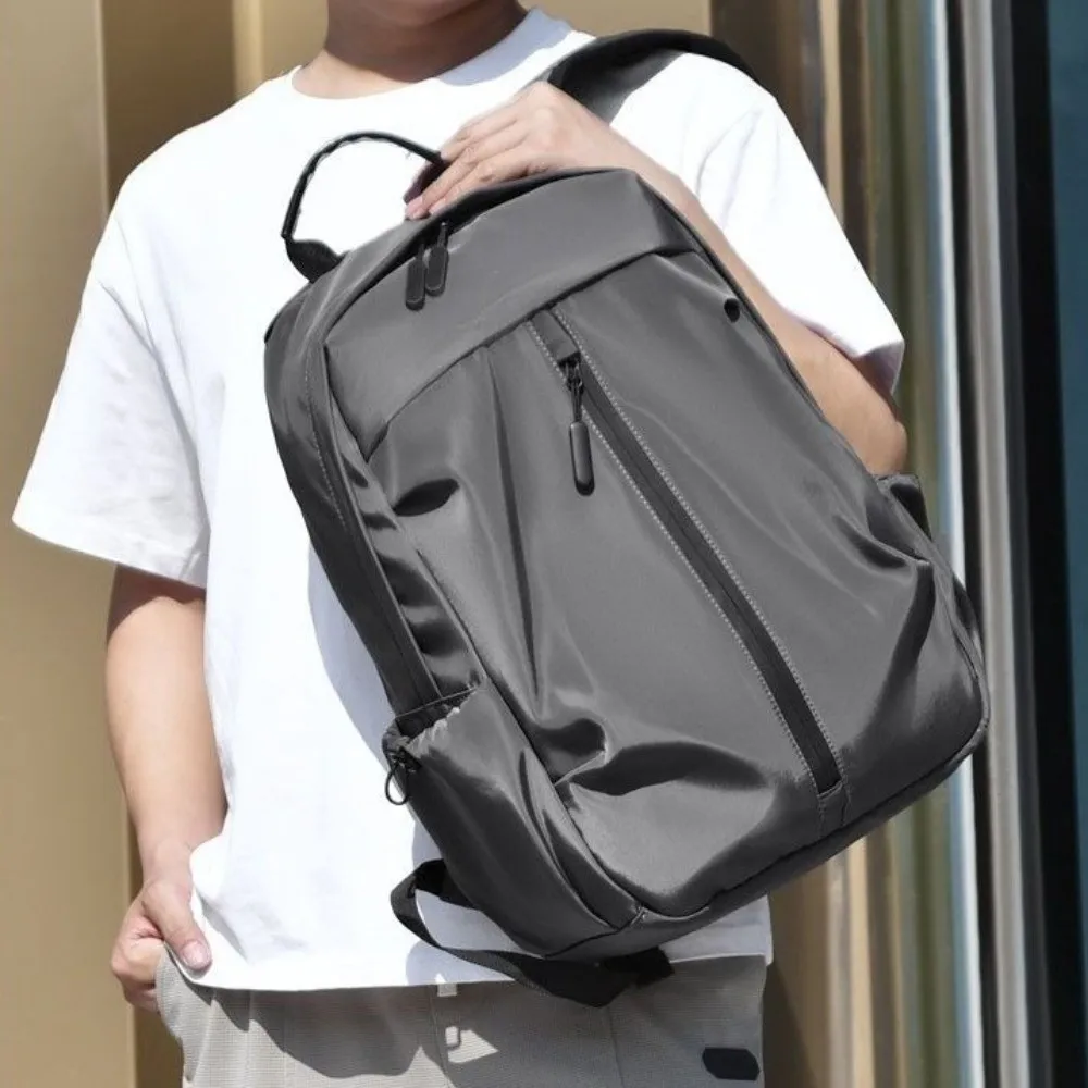 Oxford Cloth Men's Backpack Large Capacity with USB Port Laptop Backpack All-match Korean Style Students School Bag Female/Male