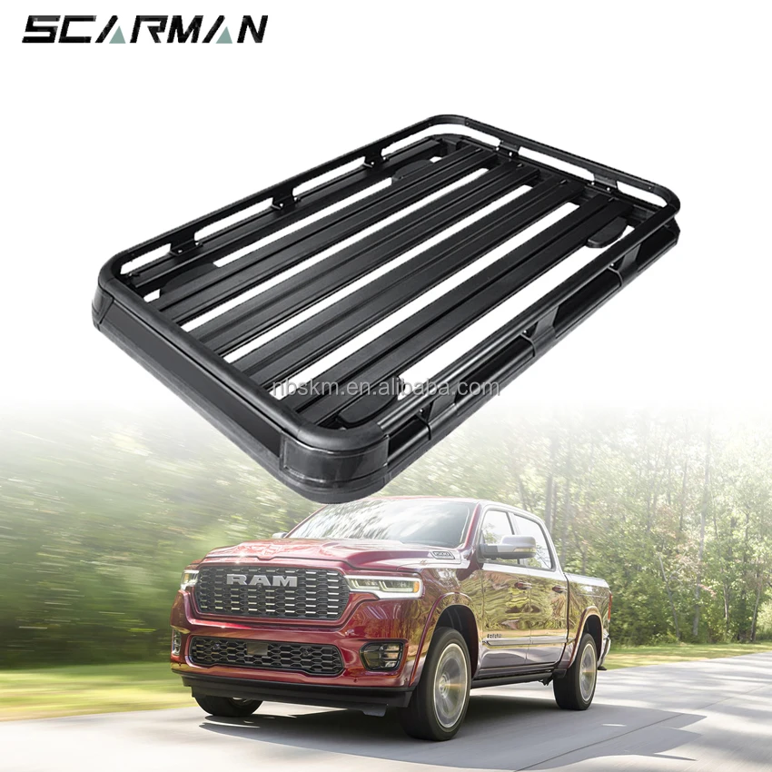 Thickened Aluminum Spoiler Design Roof Luggage Basket Suitable for All Series of Pickup Truck Models  Car Modification Parts