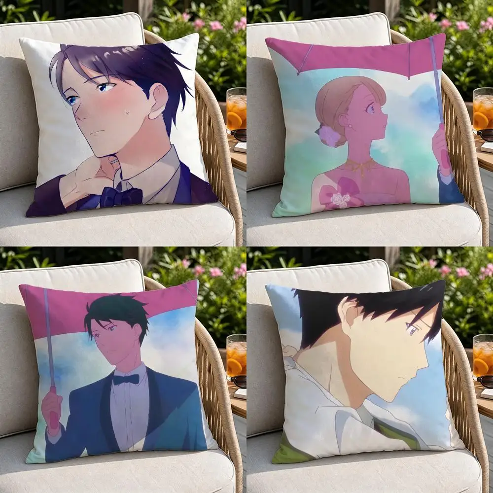 Anime-Tada Never Falls in LoveS Cushion Cover Soft Square Throw Pillow Covers Set for Sofa Bedroom Car Home Decoration