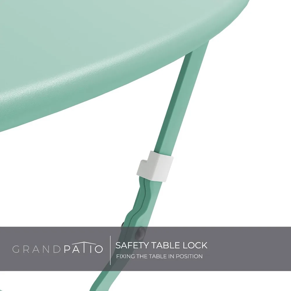 Grand Patio Ensemble de bistro de patio en acier de qualité supérieure, ensembles de meubles de patio extérieurs pliants, ensemble de patio 3 pièces de table de patio pliable et