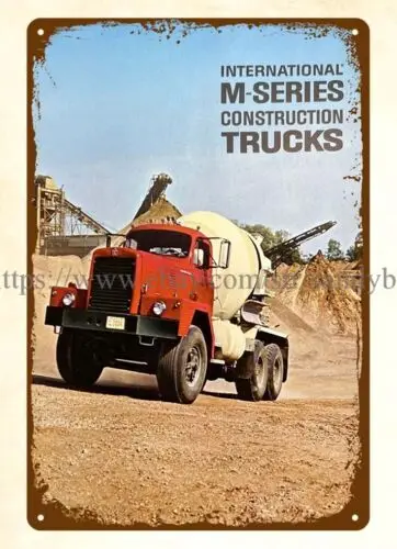 household decor 1972 INTERNATIONAL IH CONSTRUCTION TRUCKS mechanic tin sign