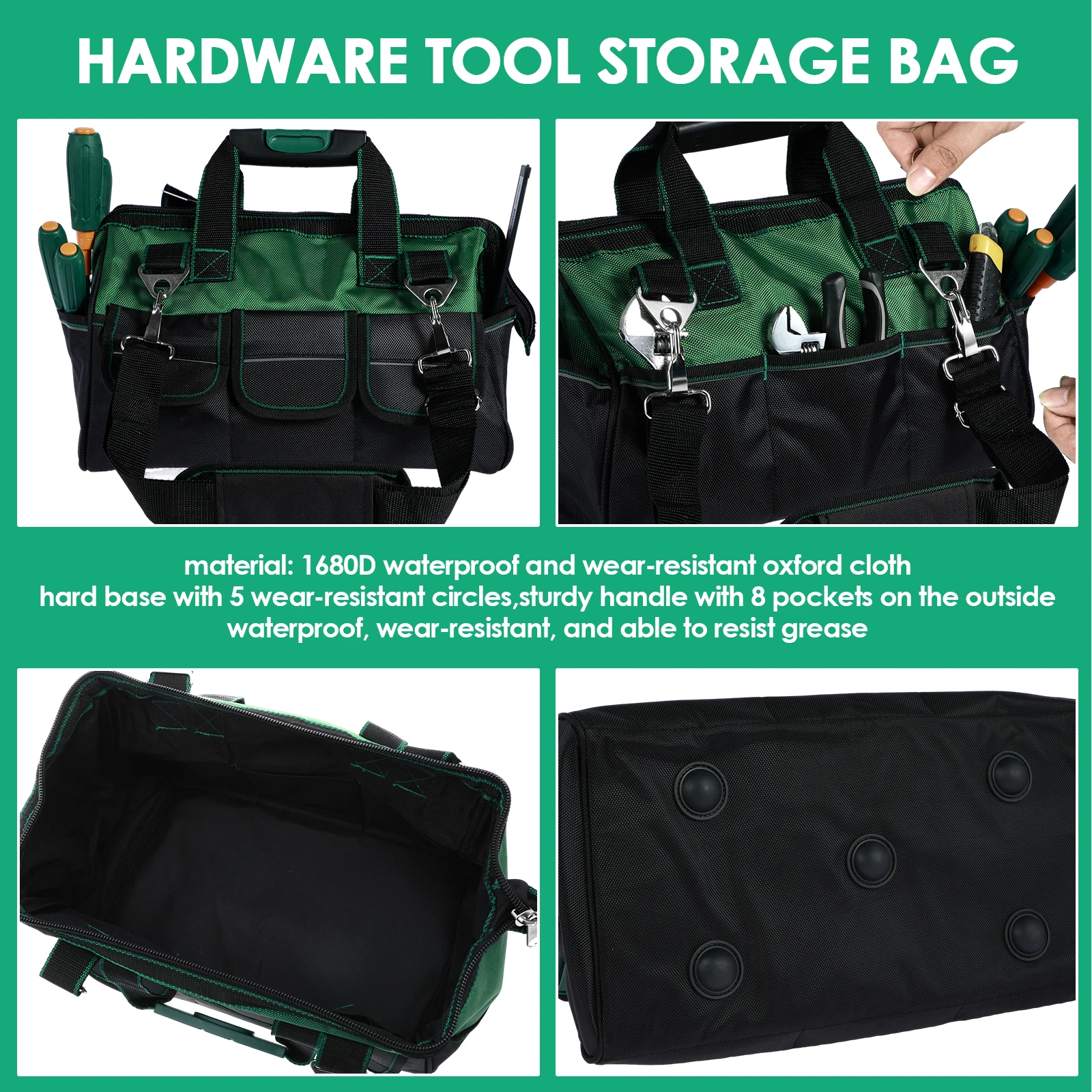 16/18 Inch Waterproof Multifunctional Tool Bags 1680d Oxford Cloth Storage Bag Tool Kit Tool Box Repair Storage Electrician Bag