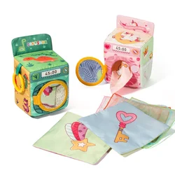 Baby Tissue Box Toys - Baby Toys For 6-12 Months Montessori Toys Cloth Tissues, Folds, Squeaks, Mirrors