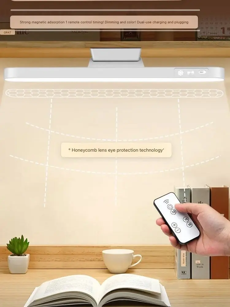 البعيد LED لمبة مكتب المغناطيسي شنقا ضوء الليل USB مصباح طاولة قابل لإعادة الشحن 3 ألوان القراءة الخفيفة لخزانة خزانة خزانة