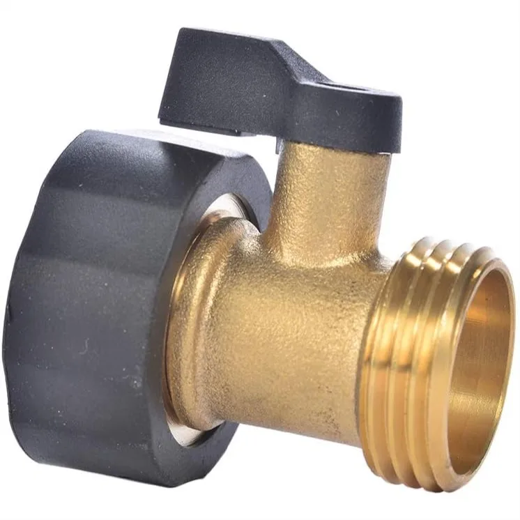 

3/4 Inch Brass Garden Hose Shut Off Valve, 1-Way Restricted-Flow Water Control for Easy Gardening