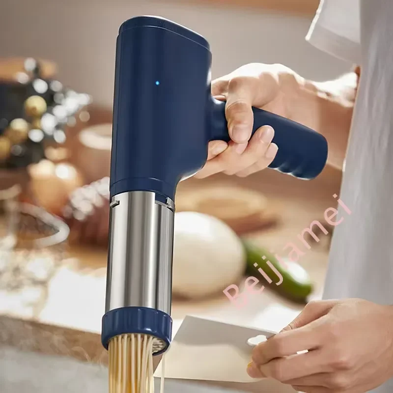 Electric Handheld Pasta Maker Automatic Portable Noodle Machine Rechargeable Wireless One Button Control USB Charging