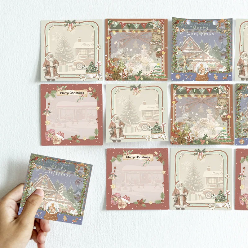 2pcs Christmas Sticky Notes，Santa Claus Message Sticky Notes，Portable Notebook，School Office Holiday Gift Atmosphere Decoration