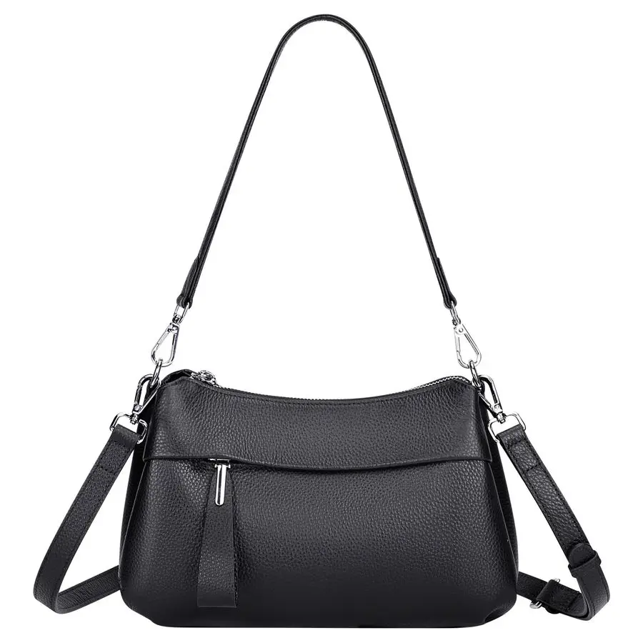 

Leather Crossbody Bags for Women Small Hobo Handbags Shoulder Purses with 2 Detachable Straps