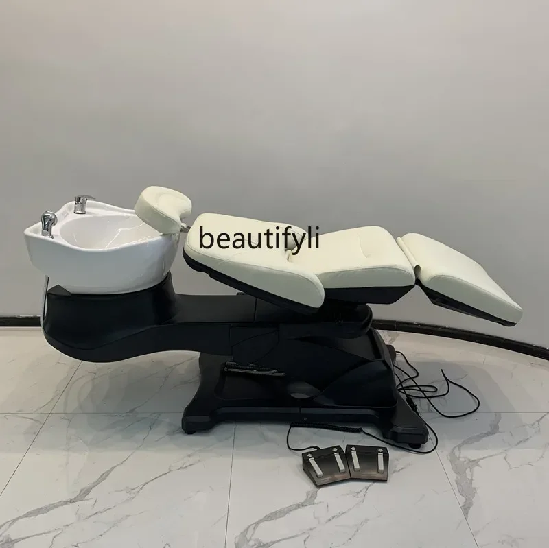 LJYComfortable Electric Lifting Shampoo Chair Rotating Bed Health Therapy Half Lying Japanese Style Flushing Bed