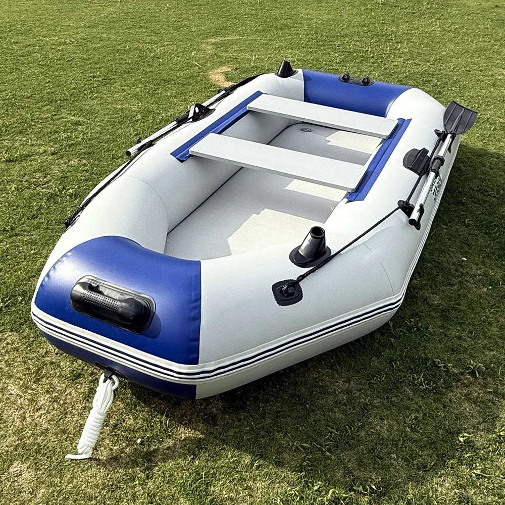 

240CM Inflatable Kayak Boat Rubber Yacht with Air Deck Floor for Fishing