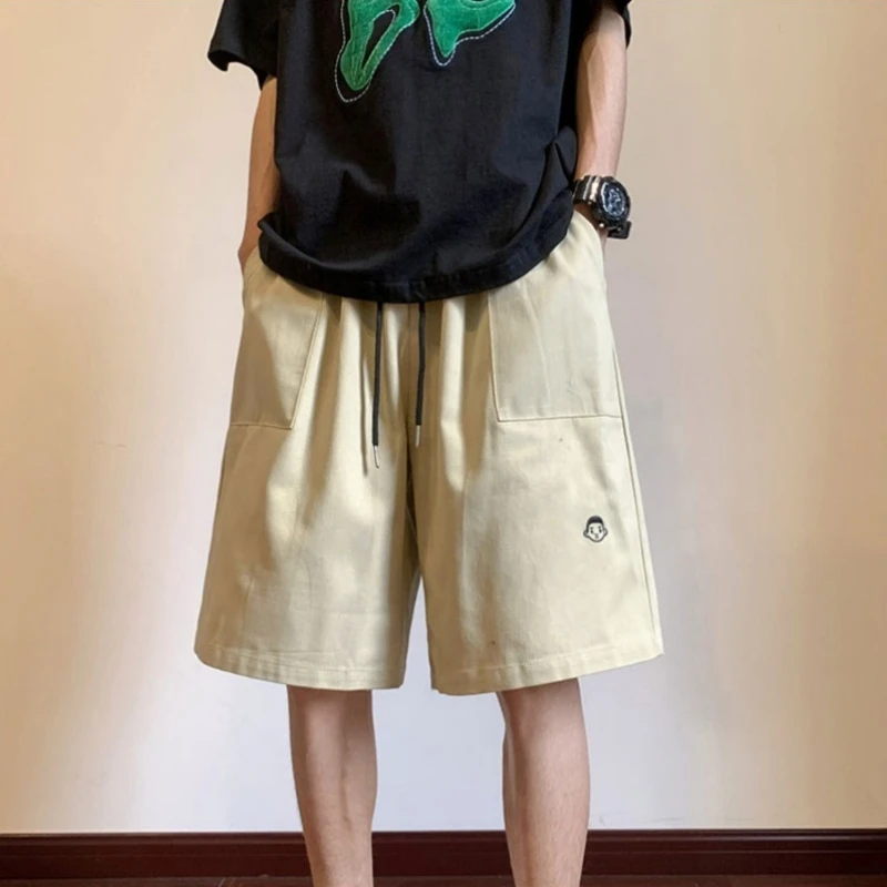 Men's Cargo Shorts with Large Pockets American Retro Summer Casual Knee-Length Versatile Fashion Trendy New Arrival Outdoor