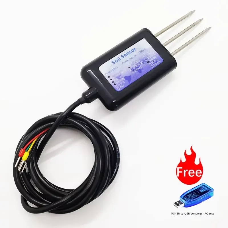 RS485 Modbus SDI12 Lora Lorawan 4 in 1 Soil Moisture Temperature Electrical Conductivity Salinity Sensor Meter for