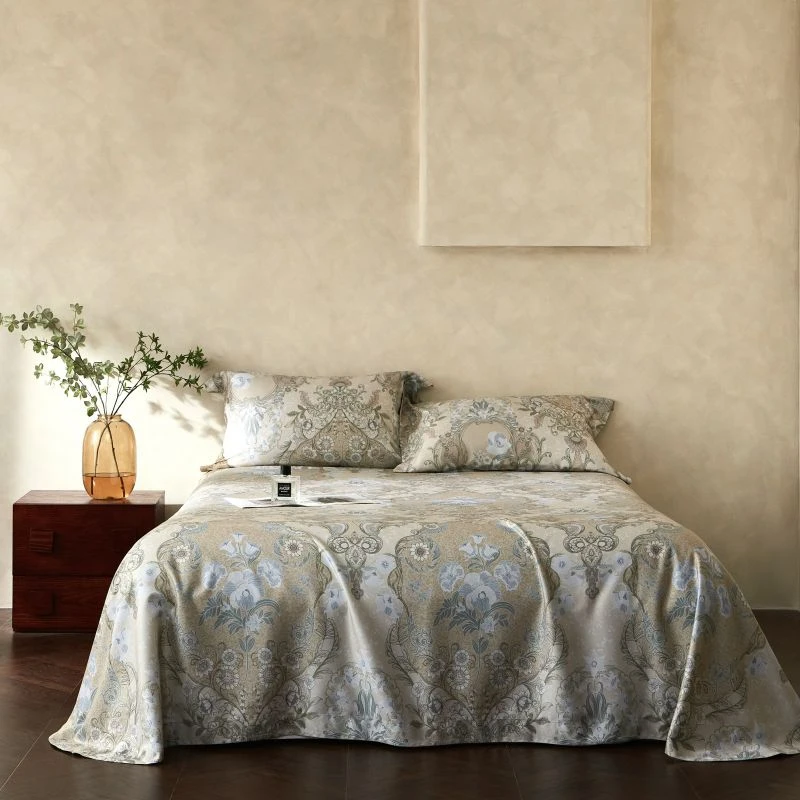 Bohemian Lyocell Bed Sheet Set Double Queen Cool Comfortable Silk-like Touch for Summer Flat sheet +2 Pillowcases