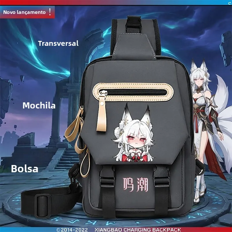 qバージョンハートムーンフォックスゲーム周辺機器クロスボディバッグポータブルシングルショルダーバッグユースチェストバッグ旅行便利バッグ