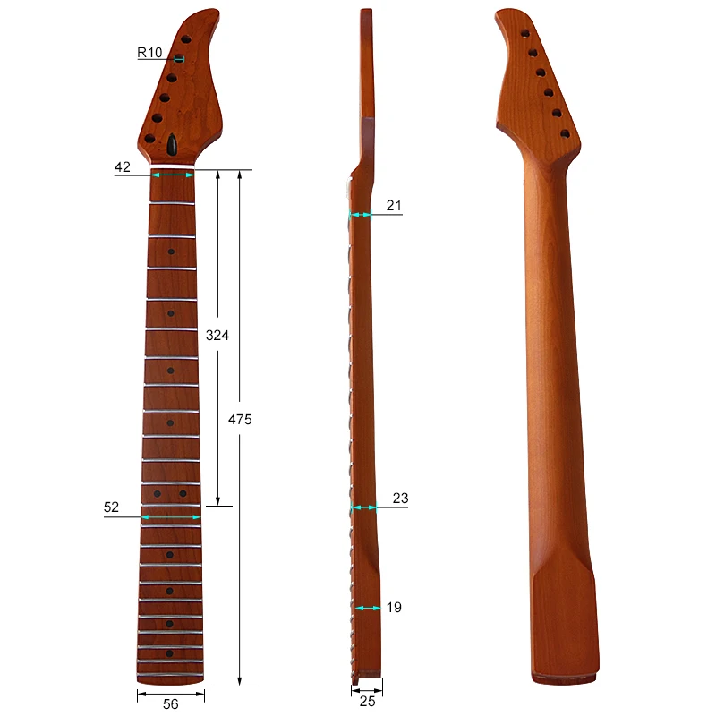 Roasted Maple Electric Guitar Neck 6 String 22 Frets Matte 5.6cm Heel Width For DIY Guitar Parts