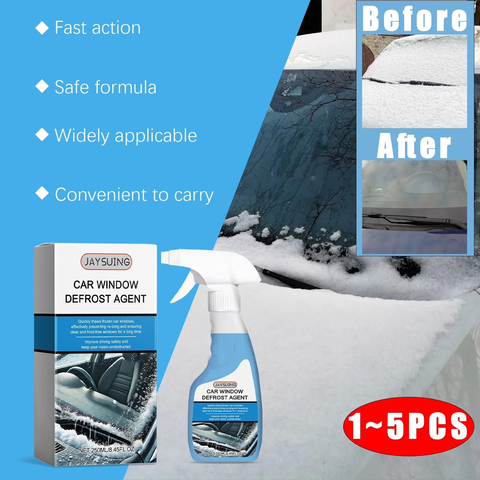 

De-icer Spray De Ice Размораживатель для автомобиля Зимний очиститель окон Автомобильный размораживатель лобового стекла Средство для удаления льда Антифриз