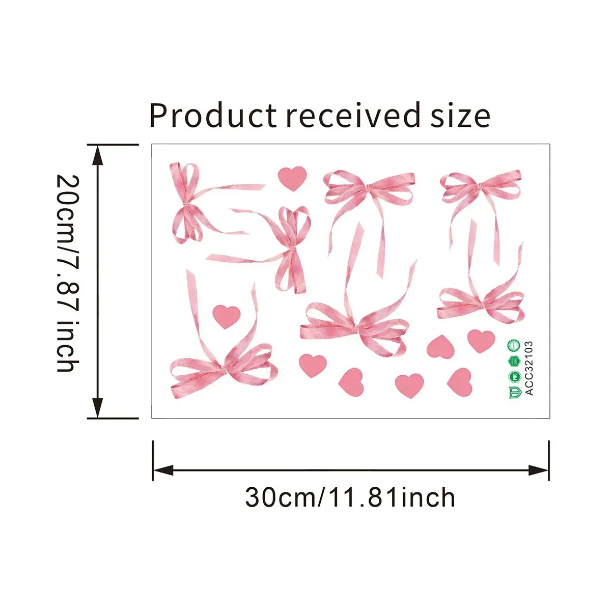 1PC Pink Bow Love Home Decor Stickers Closet Stickers Girl Heart Bedroom Wall Stickers Home Decoration Accessories