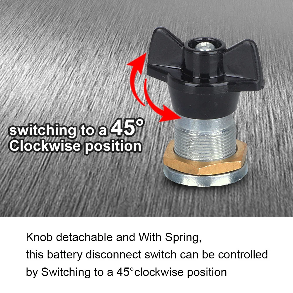 Haupt-Batterie-Trennschalter 12–24 V, Batterie-Kill-Cut-Off-Isolator-Drehschalter für Marine, Boot, Wohnmobil, ATV, Auto, LKW – Detail 7