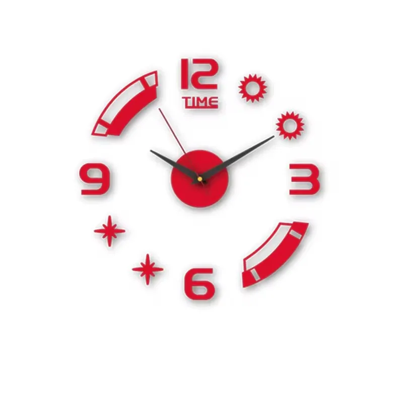 

3D Wall Clock Frameless Acrylic DIY Digital Clock Wall Stickers Mute Clock for Room Bedroom Office Wall Decor